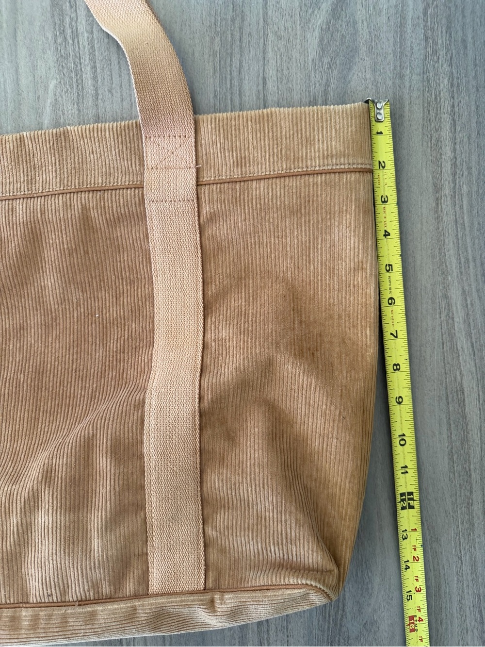 Vintage Polo Ralph Lauren Medium Corduroy Tote Messenger Bag Brown Zipper - Picture 4 of 5